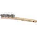 The Brush Man Scratch Brush, 14” X 1” Wood Block, Stainless Steel Fill, 12PK WS883SS